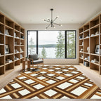 Brown Lattice Diagonal Bands Rug
