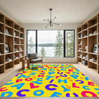 Bright Alphabet Collage Yellow Rug