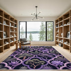 Purple Botanical Trellis Arrangement Rug