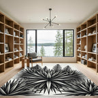 Monochromatic Agave Floral Bloom Rug
