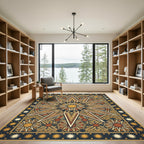 Intricate Starburst Geometric Medallion Rug
