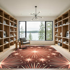 Radiant Coral Starburst Explosion Rug