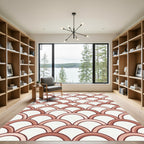 Terracotta Arched Scallop Geometric Rug