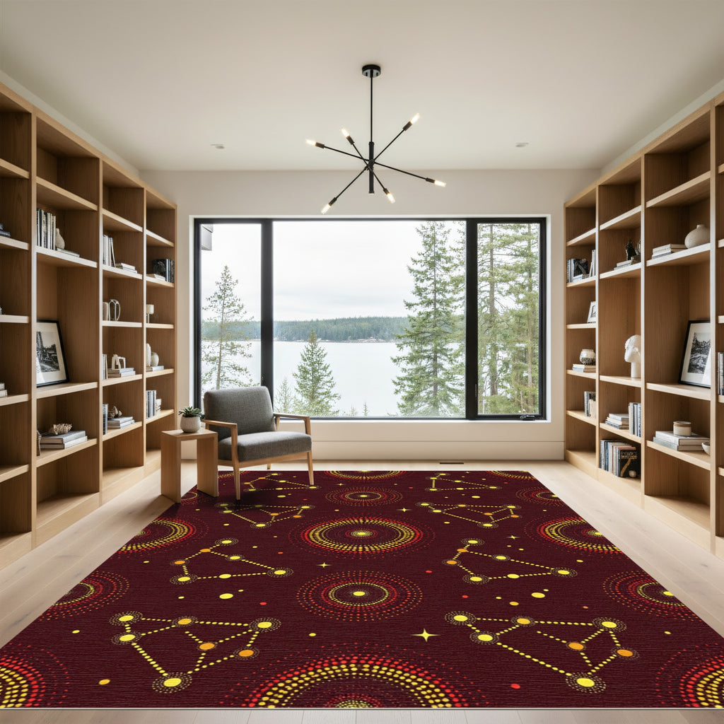 Cosmic Zodiac Constellations Starry Night Rug