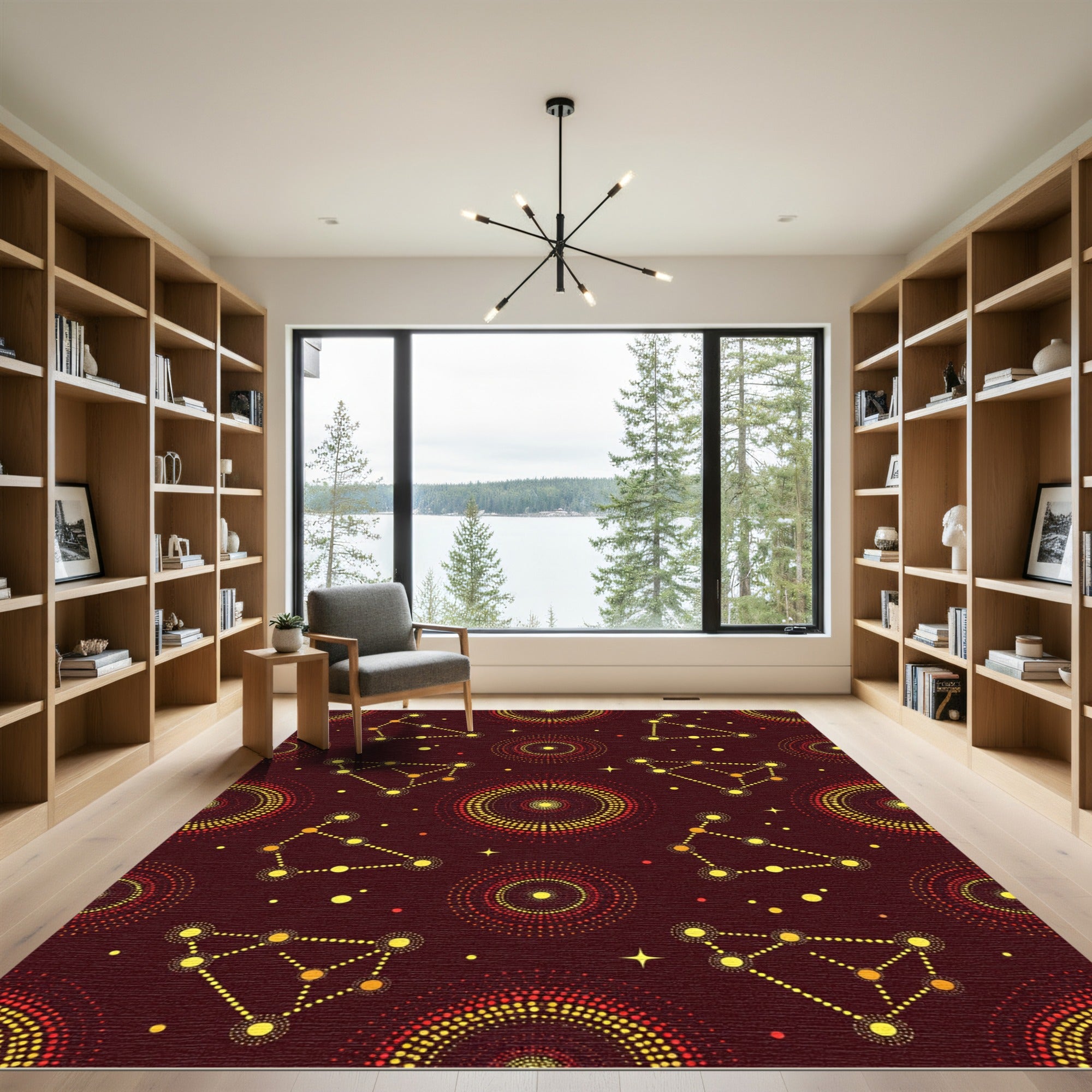 Cosmic Zodiac Constellations Starry Night Rug