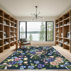 Pastel Rose Pansy Sweet Pea Bouquet Rug