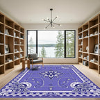 Classic Indigo Floral Medallion Rug