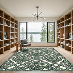 Sage Green Botanical Trellis Floral Rug