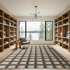 Geometric Beige Woven Lattice Rug