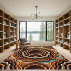 Brown Orange Agate Waves Rug