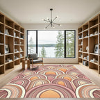 Retro Sunset Arch Layered Art Deco Rug