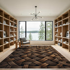 Bronze Interwoven Linear Texture Rug