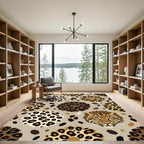 Brown Leopard Spots And Faces Rug