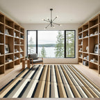 Modern Beige Vertical Plank Rug