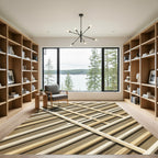 Rustic Intersecting Wood Stripe Rug
