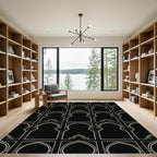 Black White Archway Lattice Rug