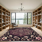 Ornate Rose Gold Floral Mandala Rug