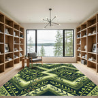 Botanical Emerald Ivy Chevron Rug