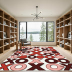 Red XOXO Kiss Lips Collage Rug