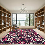 Crimson Pink Lanterns Overlay Rug