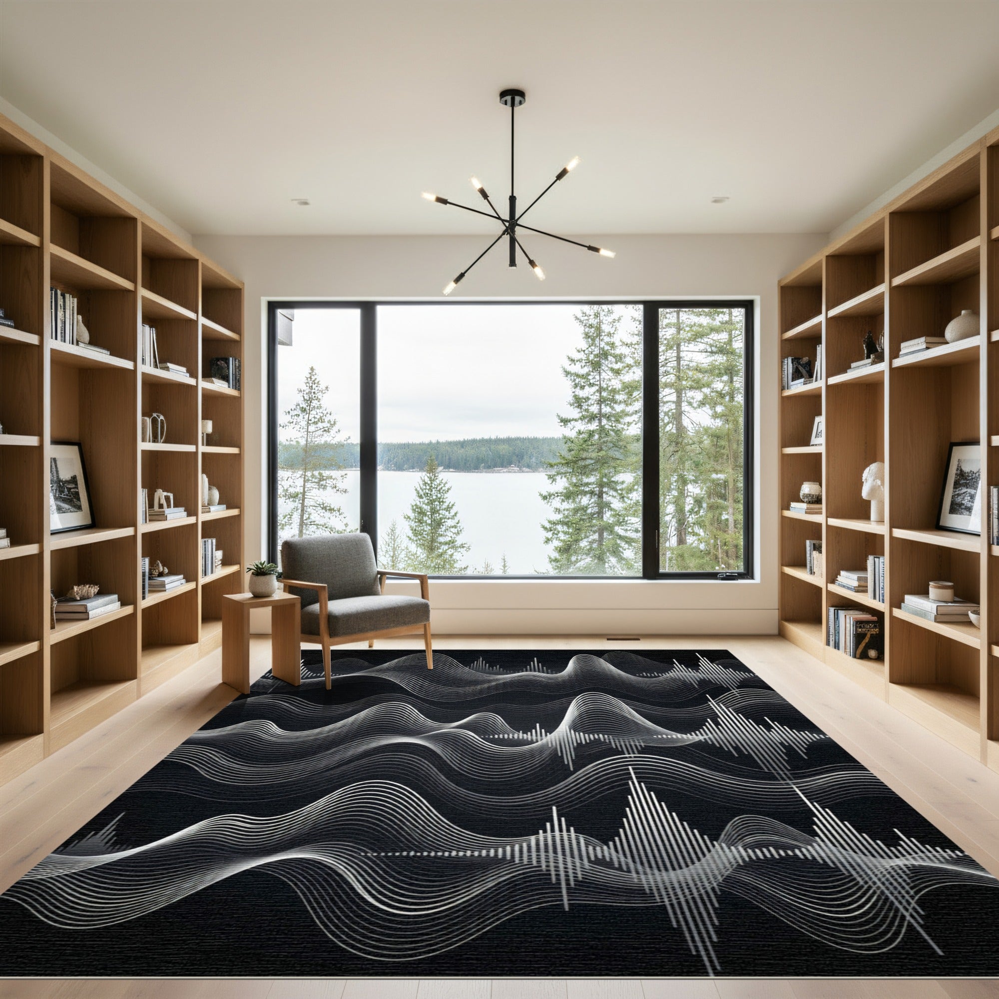 Monochromatic Soundwave Abstract Flow Rug