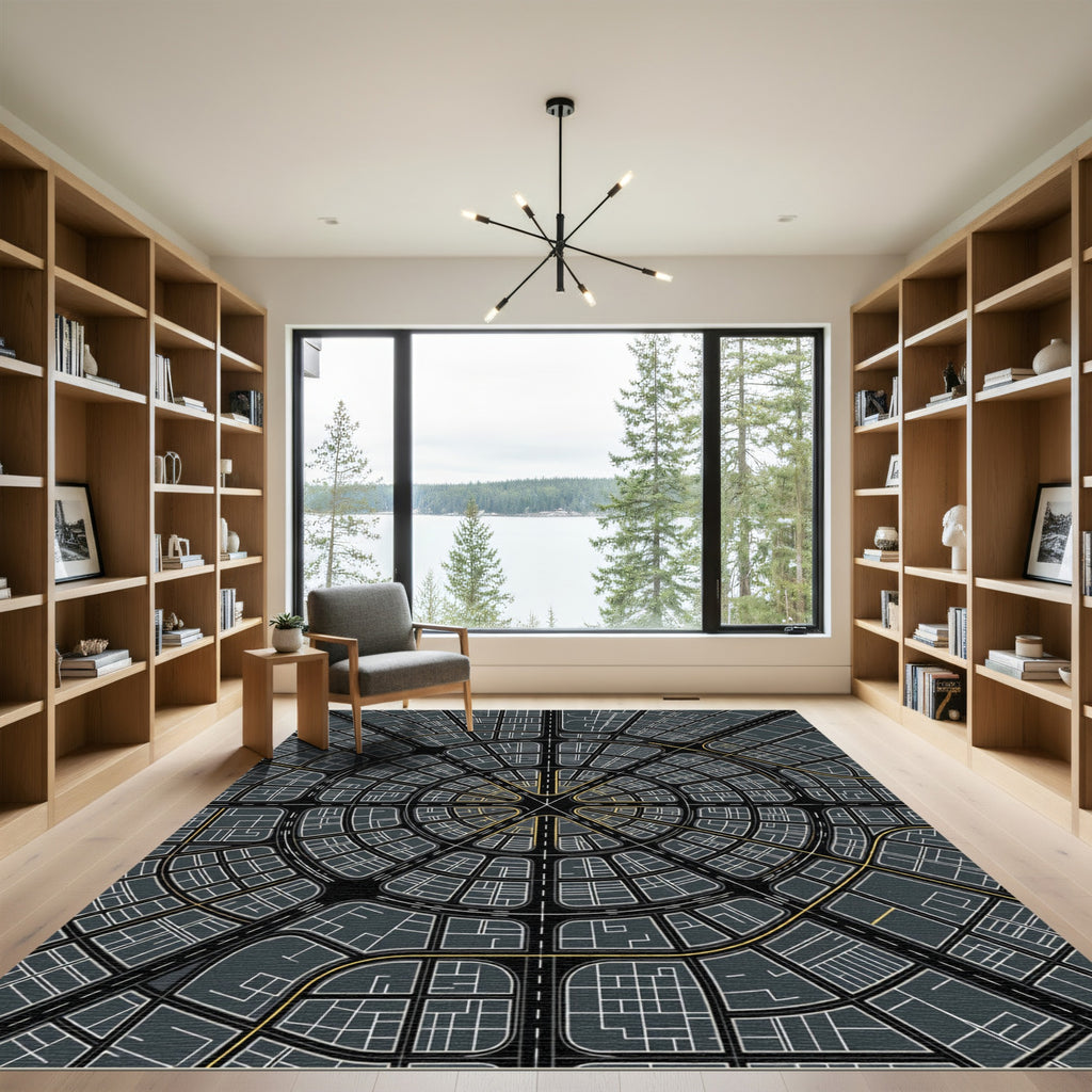 Abstract Urban Network Radial Rug