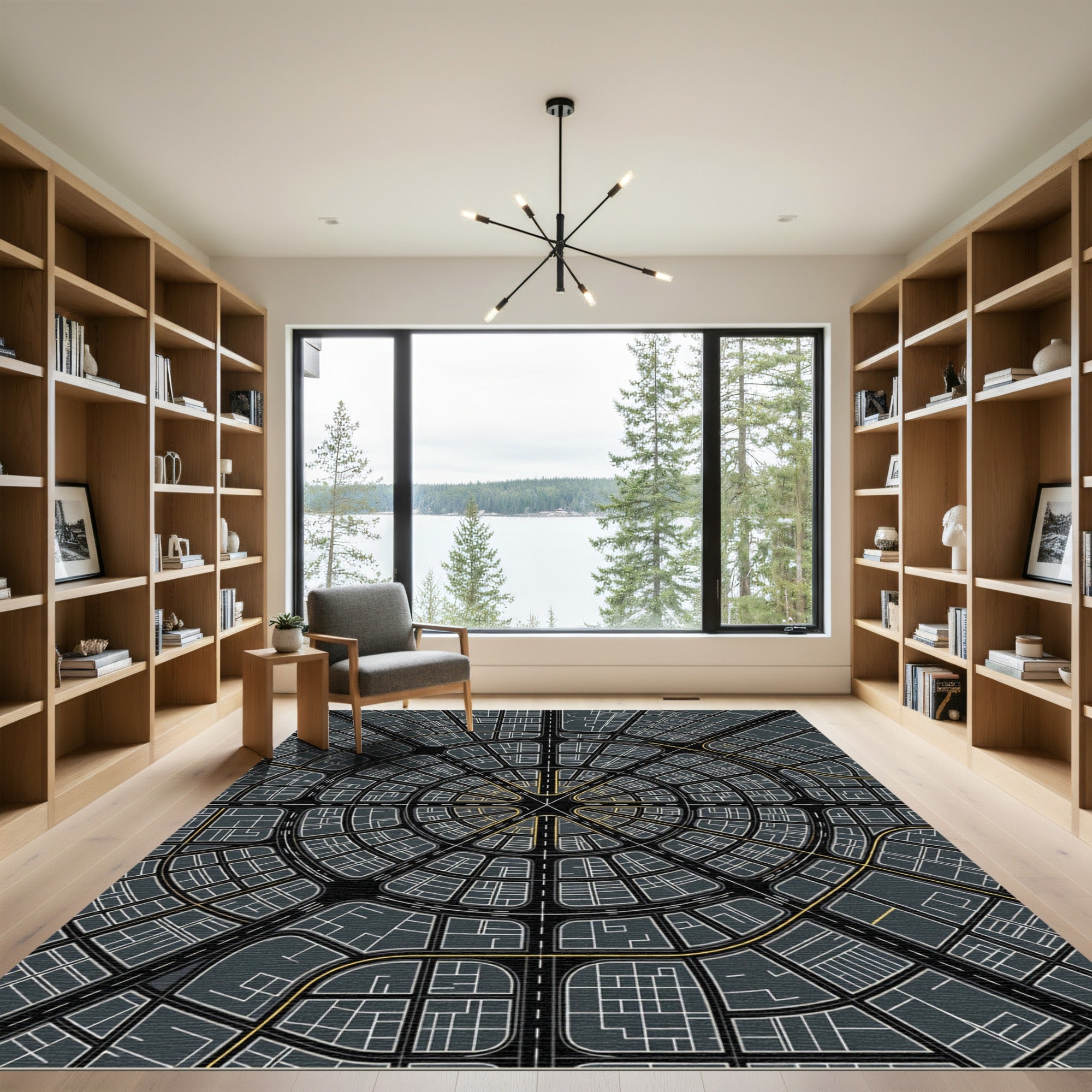 Abstract Urban Network Radial Rug