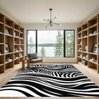 Monochromatic Zebra Swirl Landscape Rug