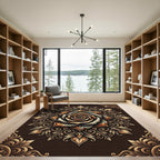 Vintage Copper Bronze Floral Mandala Rug