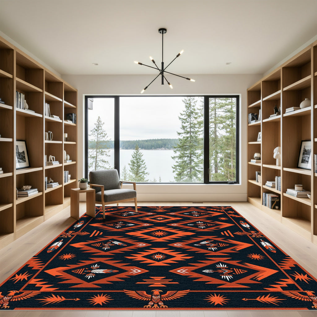 Bold Southwest Eagle Diamond Tapestry Rug