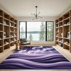 Ethereal Purple Aurora Wave Rug