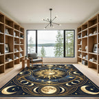Celestial Sun and Moon Gold Tapestry Rug