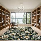 Botanical Cream Rose and Daisy Meadow Rug