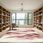 Reddish Pink Watercolor Swirls Rug