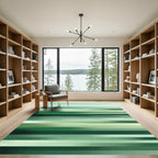 Mint Green Horizontal Stripe Landscape Rug