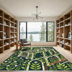 Midnight Trellis Botanical Garden Vine Rug