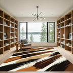 Earthy Tones Abstract Brush Strokes Rug