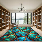 Jewel Shard Organic Cell Composition Rug