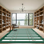 Modern Forest Green Grid Field Rug
