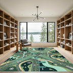 Geometric Sage Crossroad Highway Map Rug