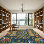 Trellis Climbing Rose and Morning Glory Rug