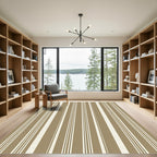 Warm Beige Narrow Stripe Rug
