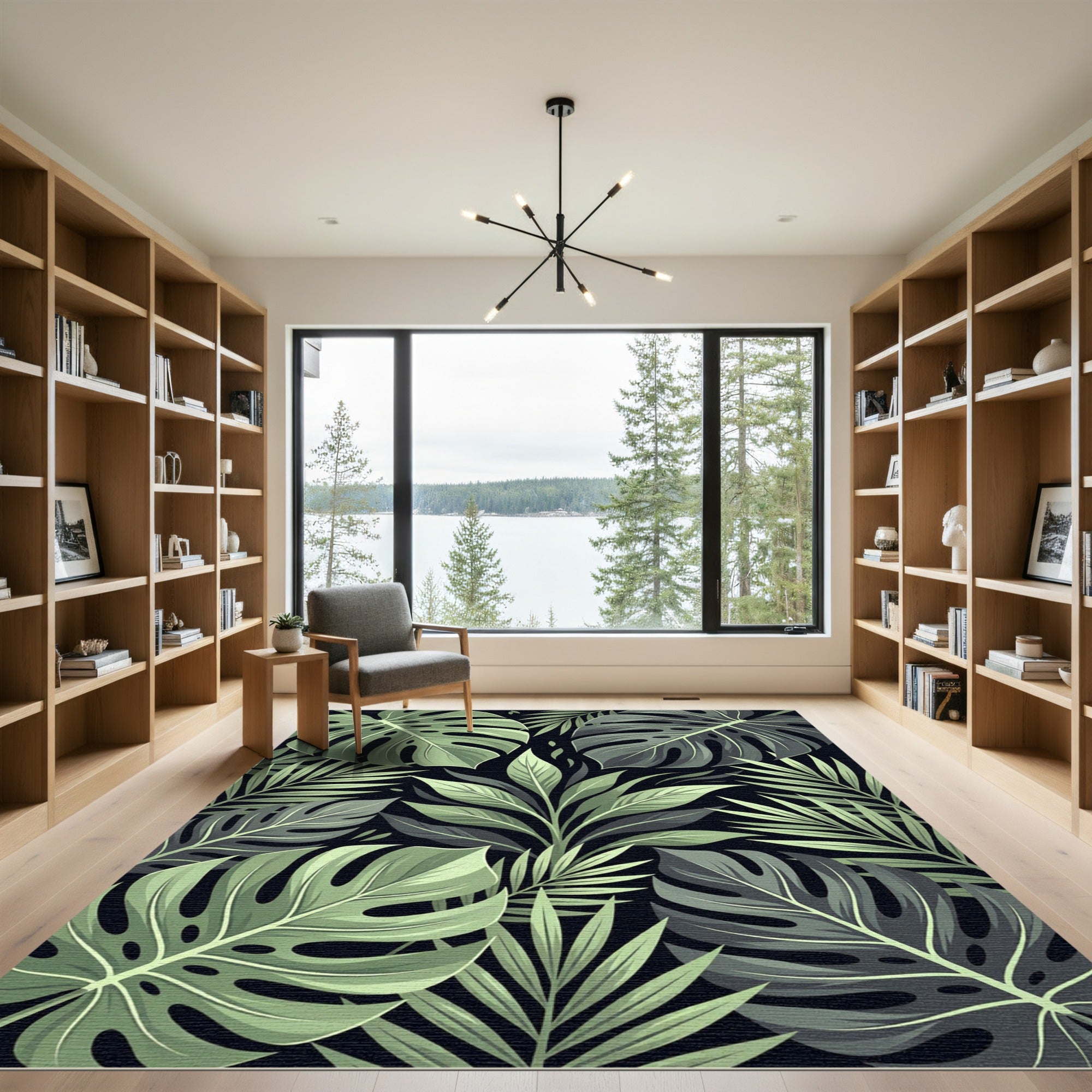 Verdant Monstera Fern Jungle Canopy Rug