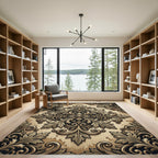 Vintage Ornate Acanthus Scroll Medallion Rug