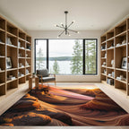 Canyon Sunset Layered Rock Formations Rug