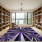 Vibrant Purple Cosmic Burst Radiance Rug