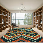 Geometric Animal Southwest Earth Tone Artwork Rug