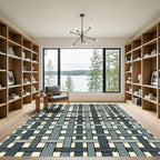 Gray Woven Wood Fence Pattern Rug