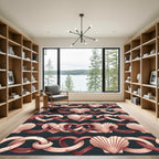 Seashell Heart Chain Dusty Rose Rug