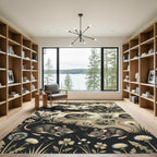 Whimsical Gray Mouse Field Dandelion Rug